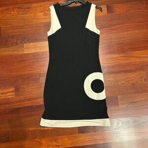 A.B.S by Allen Swartz Black and Cream Mod Midi Dress